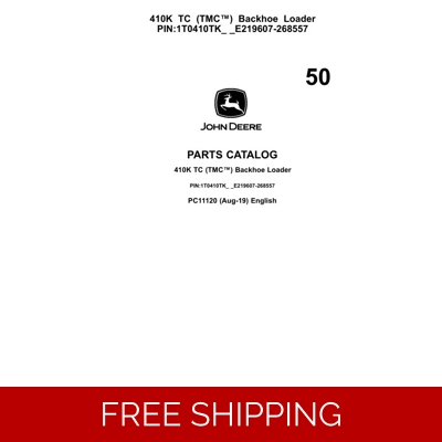 50 JOHN DEERE 410K TC TMC BACKHOE LOADER PARTS CATALOG